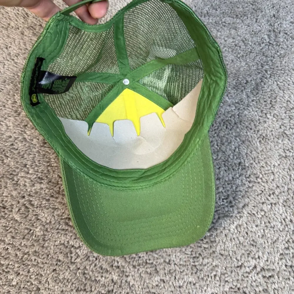 John Deere Hat Cap Snap Back Mens One Size Green Trucker Mesh Everglades NWT
